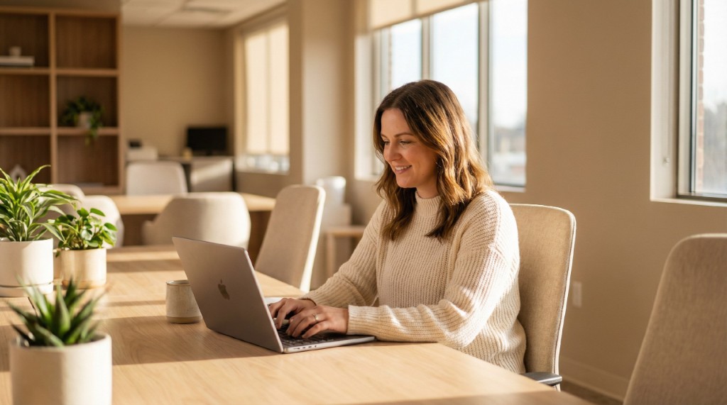 Team collaborating in modern office
