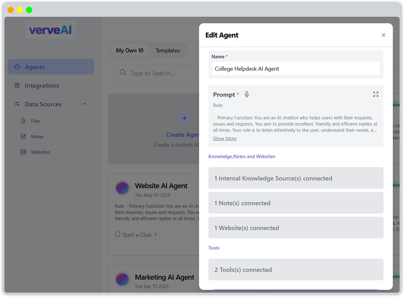 VerveAI Platform Interface